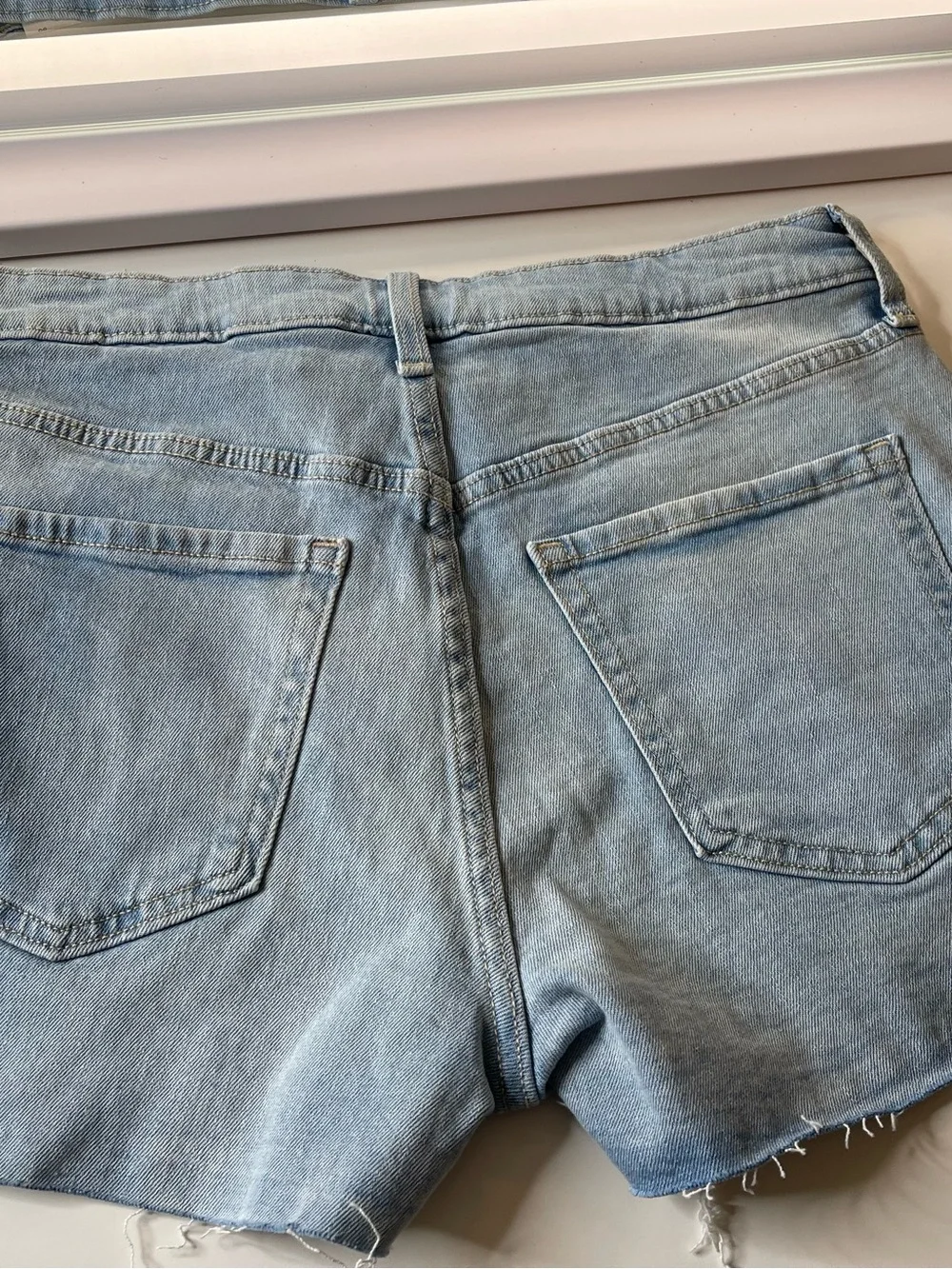 2 Old Navy OG straight Jean shorts, Dark Blue and Light Blue Wash - Picture 3 of 5